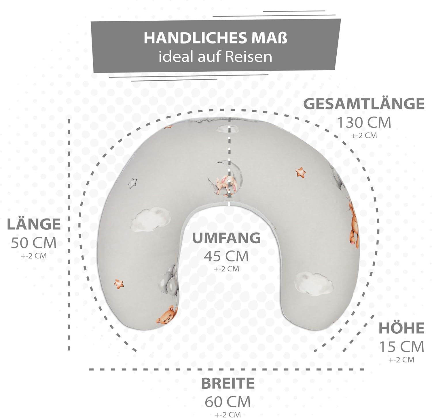 Thumbnail 1 de Totsy Baby Stillkissen klein Mond Minky (130 cm) – Stillmond & Lagerungskissen für bequeme Stillposition