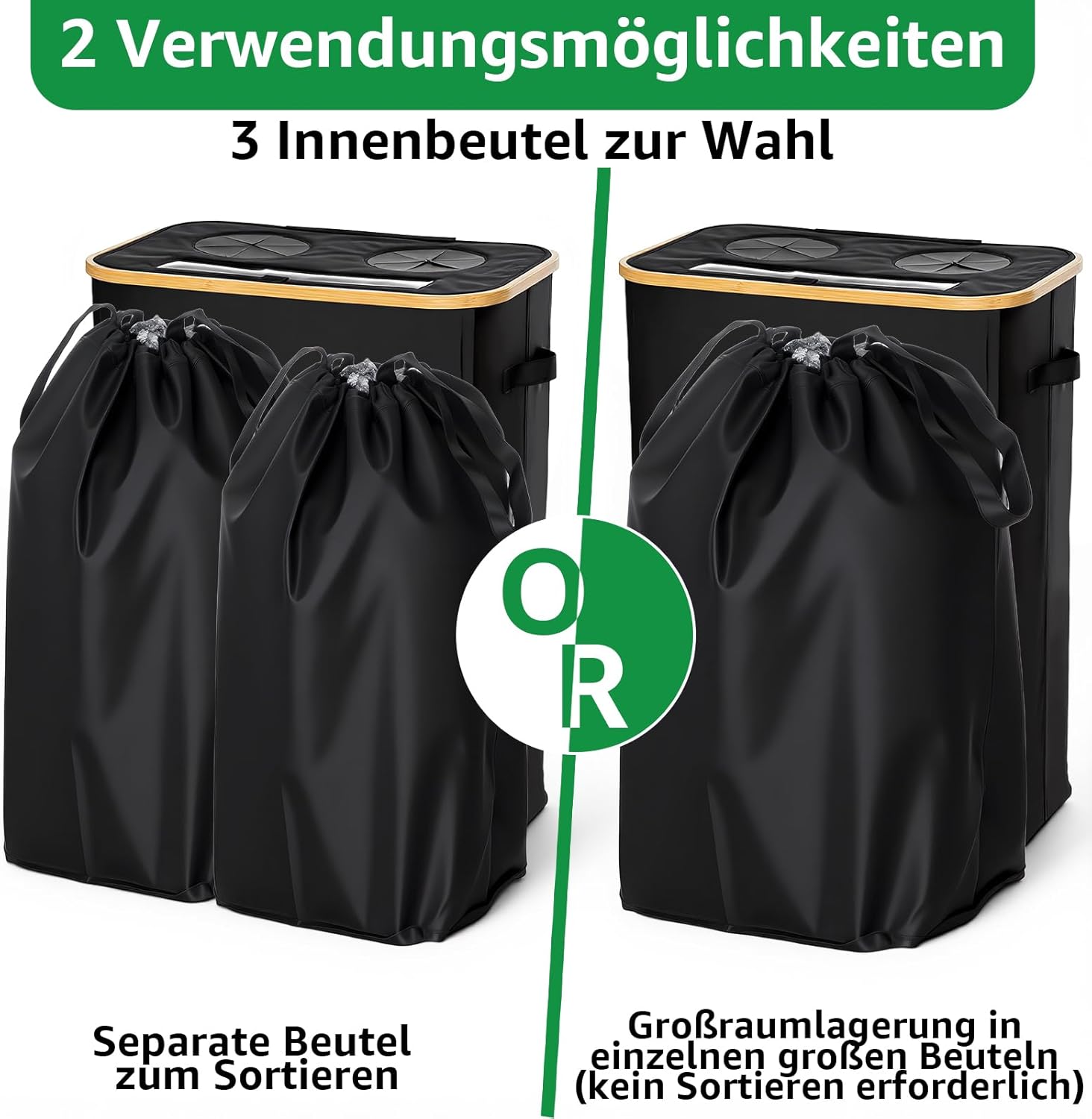 Thumbnail 3 de GARPROVM Pfandflaschen Sammelbehälter 160 l mit 2 Fächern, Sichtfenster und Doppel-Einwurf