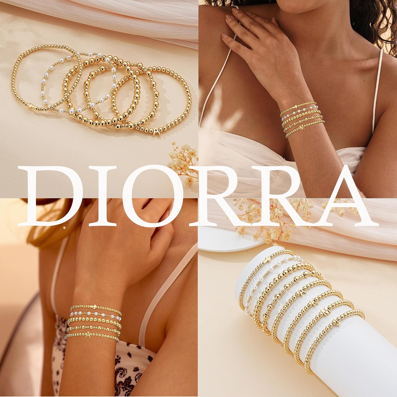 Detalle de Diorra Gold Bracelet Set, 14K Gold-Plated