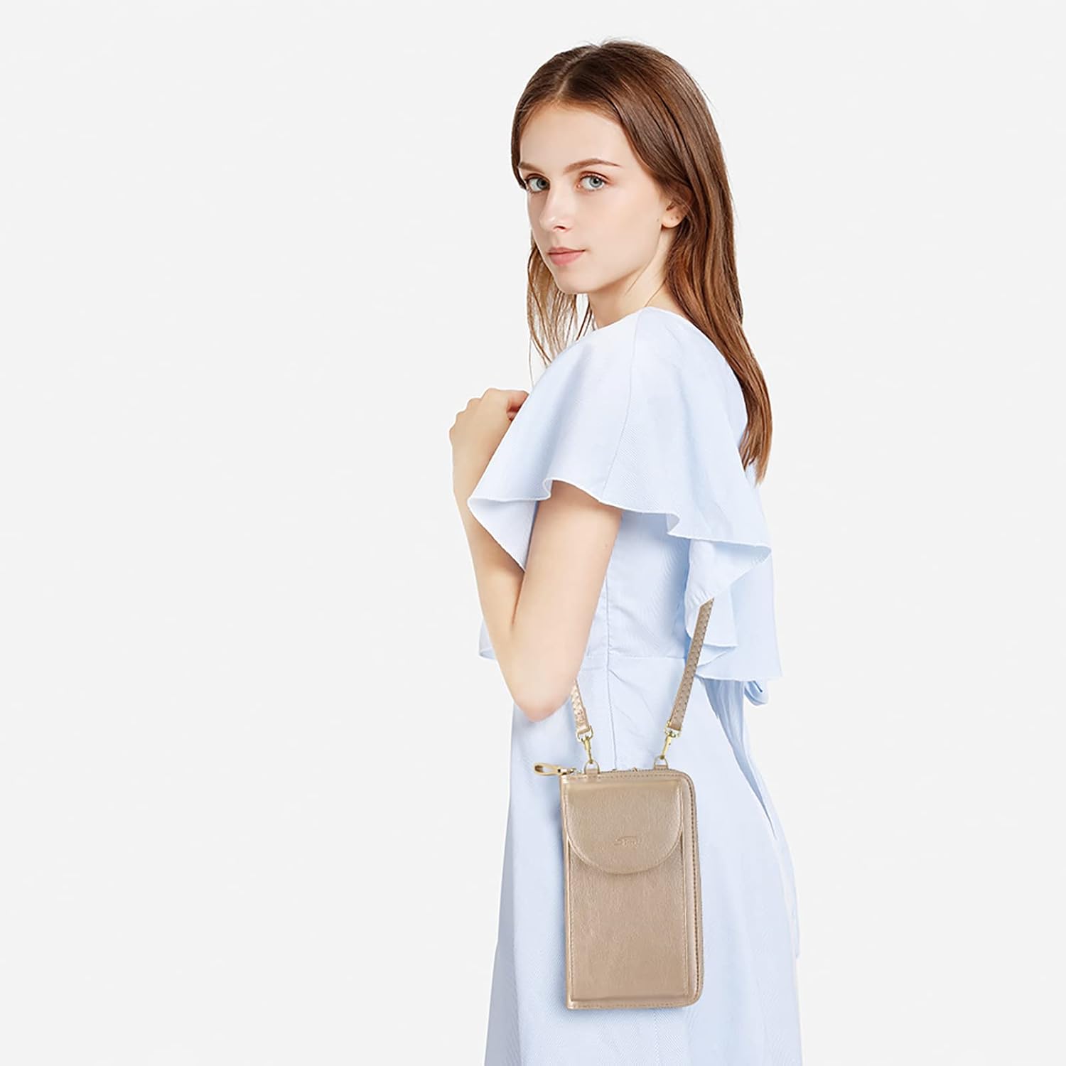Thumbnail 6 de S-ZONE PU Leather RFID Blocking Crossbody Phone Bag
