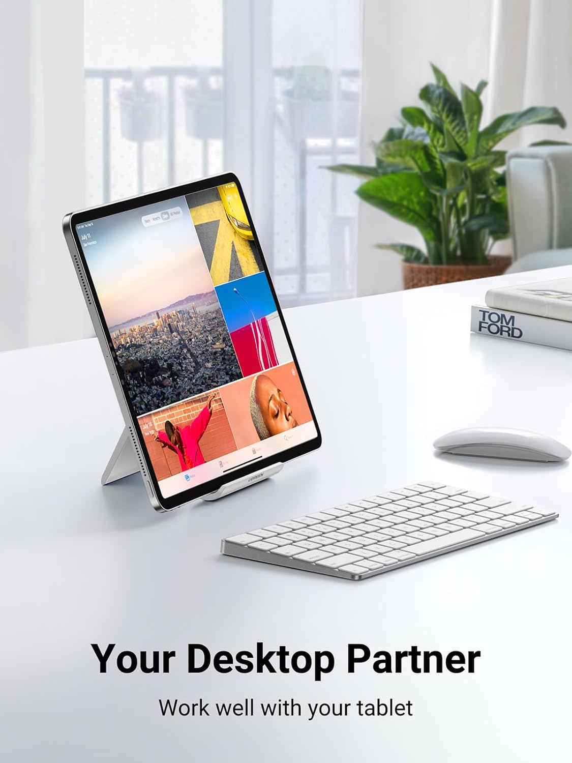 Thumbnail 2 de UGREEN Support Tablette Réglable de bureau pliable (blanc) pour iPhone, iPad et Galaxy