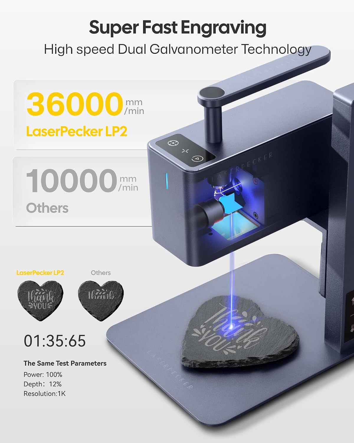 Thumbnail 2 de LaserPecker LP2 L2-KDR88 Laser Engraver with Rotary Roller, Handheld Design