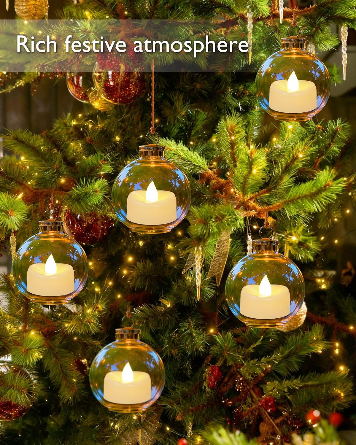 Detalle 2 de AMAGIC 24 Pack Warm White Tea Lights LED 100hr