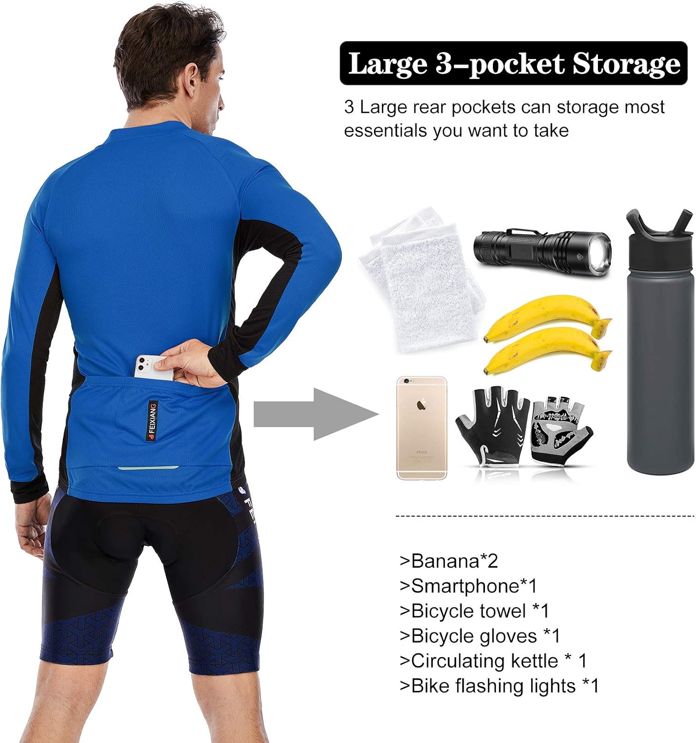 Detalle 1 de Maglia ciclismo 3 tasche MEETWEE