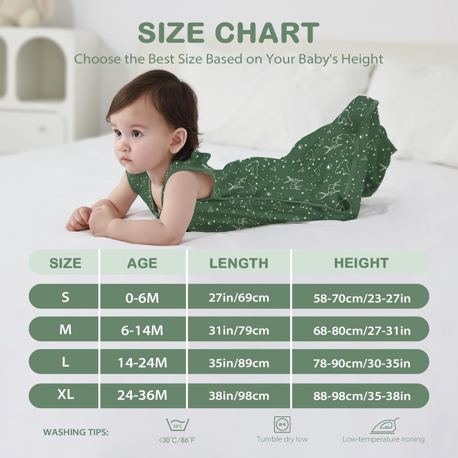 Thumbnail 5 de MIKAFEN 2pc Baby Sleeping Bag 0.5 Tog (Spring & Summer) – 0.5Tog Cotton Sleeveless Sleep Sack