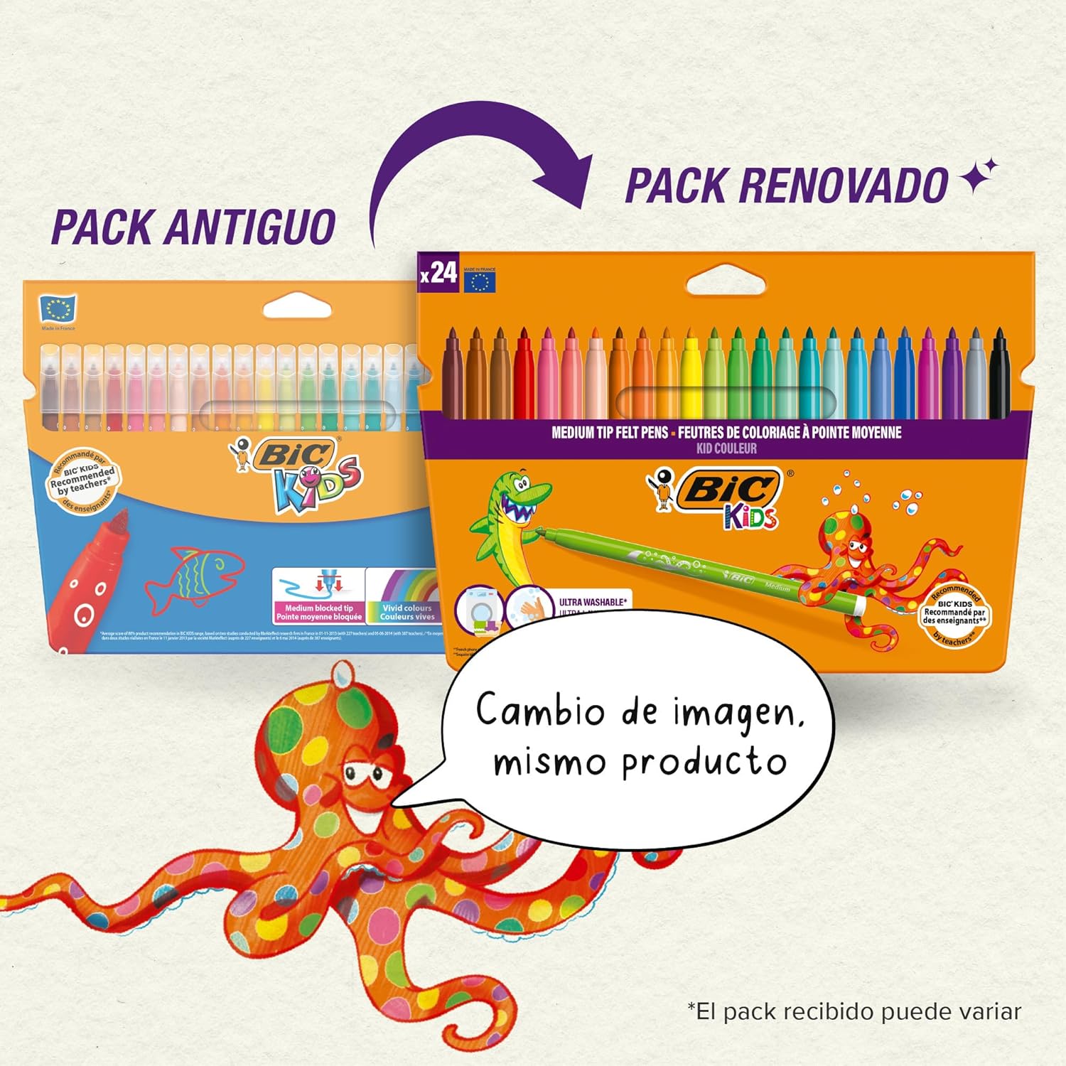 Thumbnail 2 de BIC Kids Kid Couleur Rotuladores lavables 24 colores