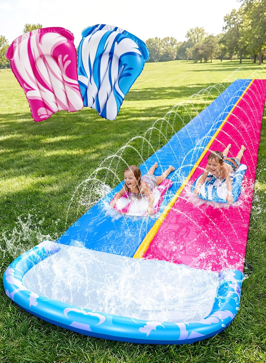 Thumbnail 6 de JOYIN 22.5-ft Inflatable Water Slide with Built-In Sprinklers and 2 Bodyboard Boards