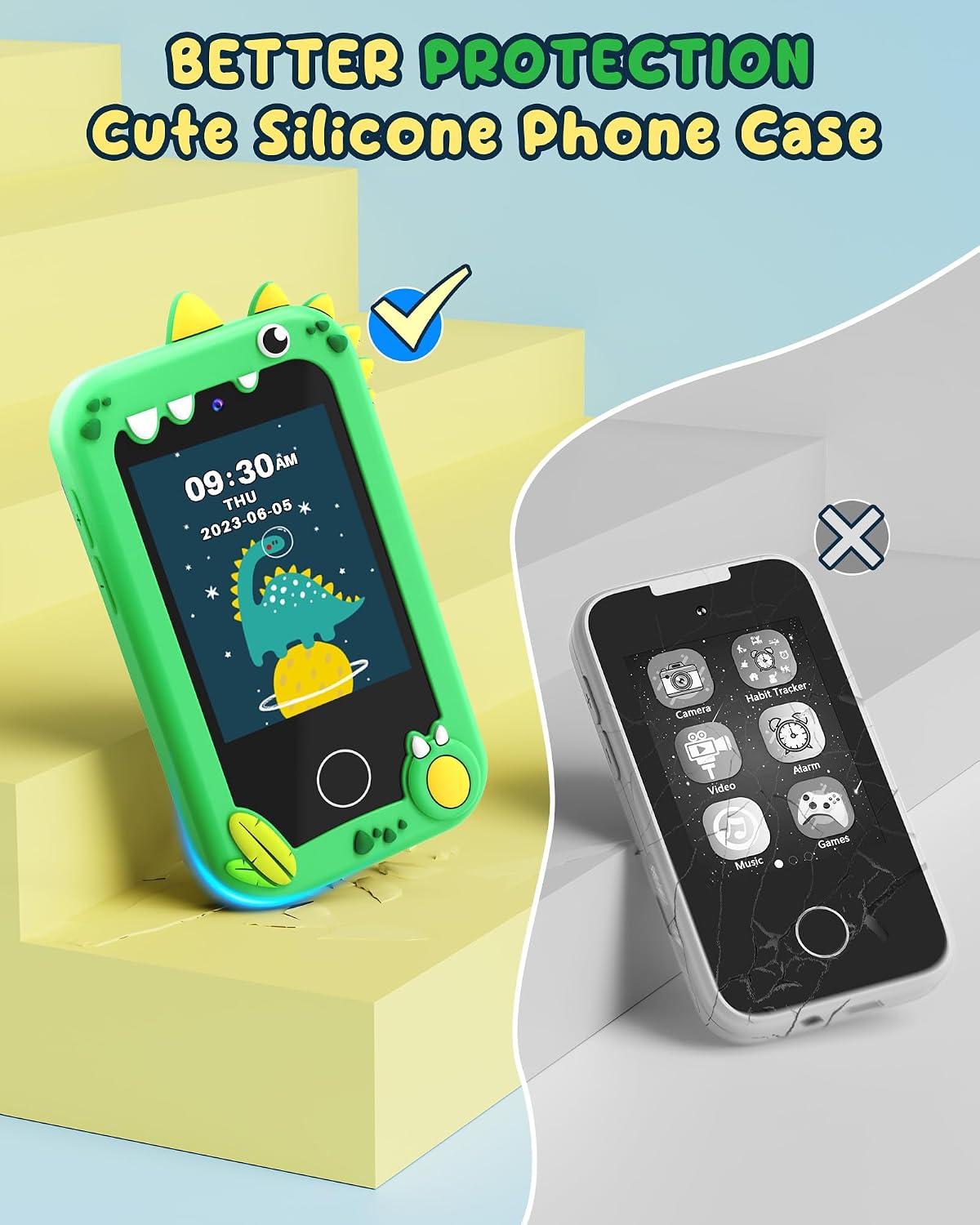 Detalle de UCIDCI Kids Smart Phone Toy with Dual Cameras: Educational Toy Phone for 3–7 Year Olds
