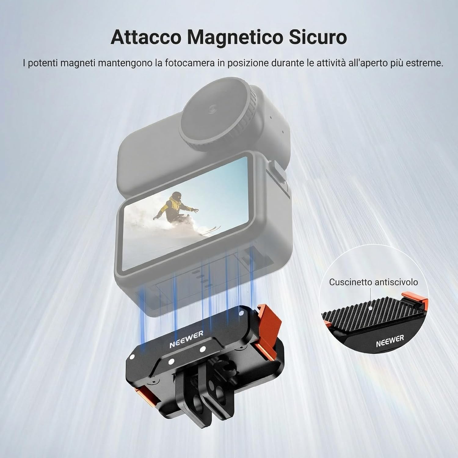 Thumbnail 4 de NEEWER Adattatore supporto magnetico a sgancio rapido per DJI Osmo Nano AC056, base metallica con attacco 1/4