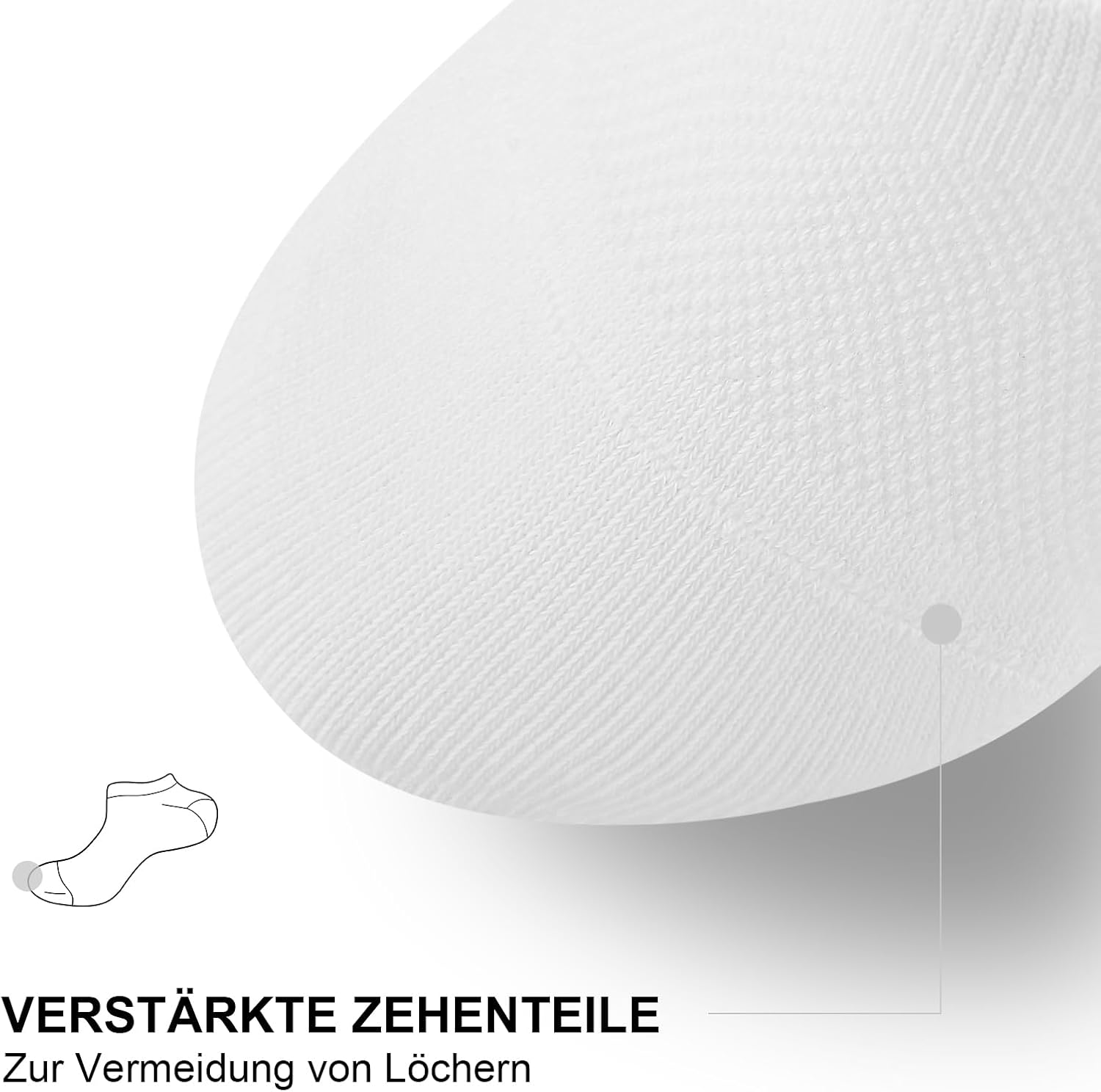 Detalle 2 de fitfets Sneaker Socken 8 Paar No-Show Füßlinge aus Baumwolle (Gr. 35–50) für Herren & Damen