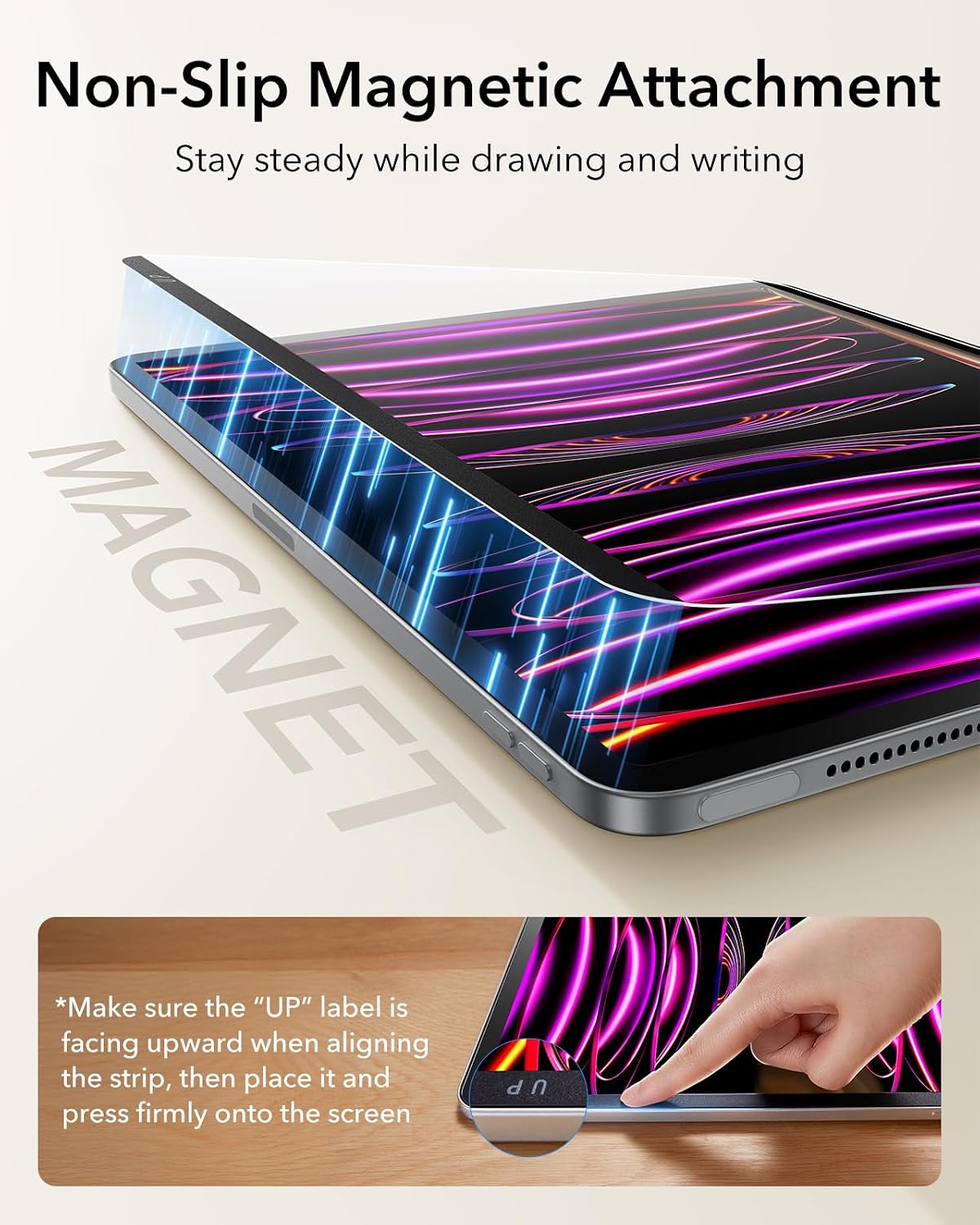 Thumbnail 6 de ESR Magnetisch Paper-Feel Schutzfolie für iPad Pro 11 (2022/2021/2020/2018) und iPad Air 5/4 – papierähnliches Schreiben, abnehmbar und wiederverwendbar