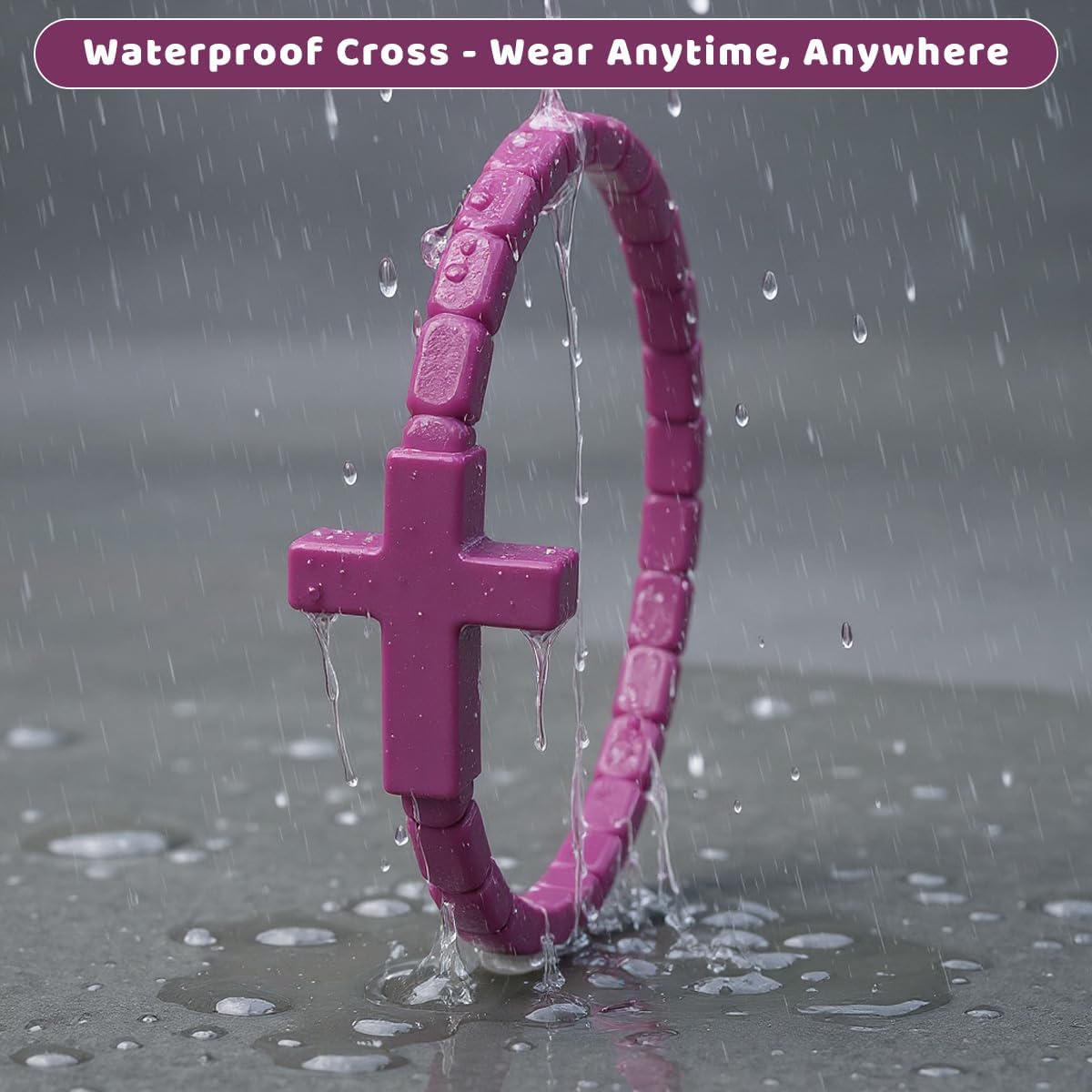 Detalle de YalsFTY Silicone Cross Bracelets, 2.43-inch inner diameter