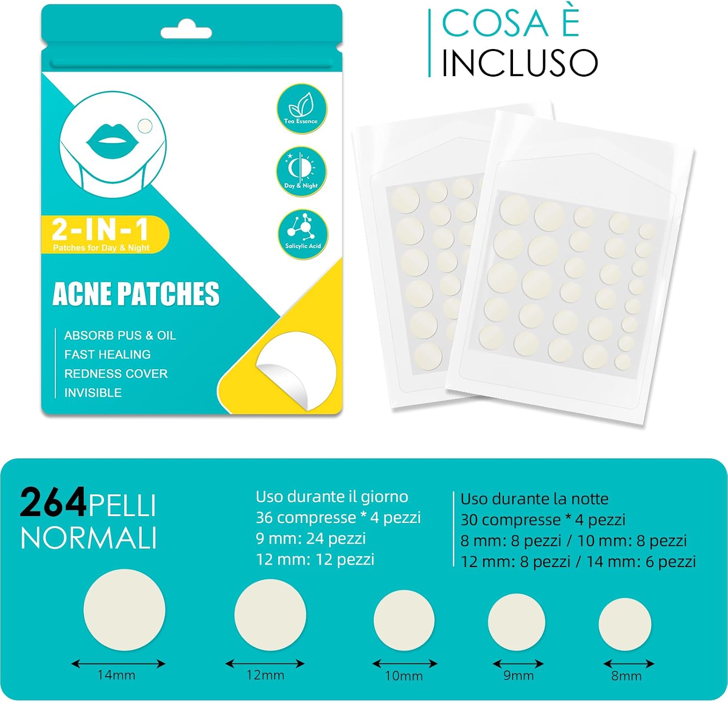 Thumbnail 1 de Patch Brufoli 264 pezzi 2-in-1 per acne 🩹