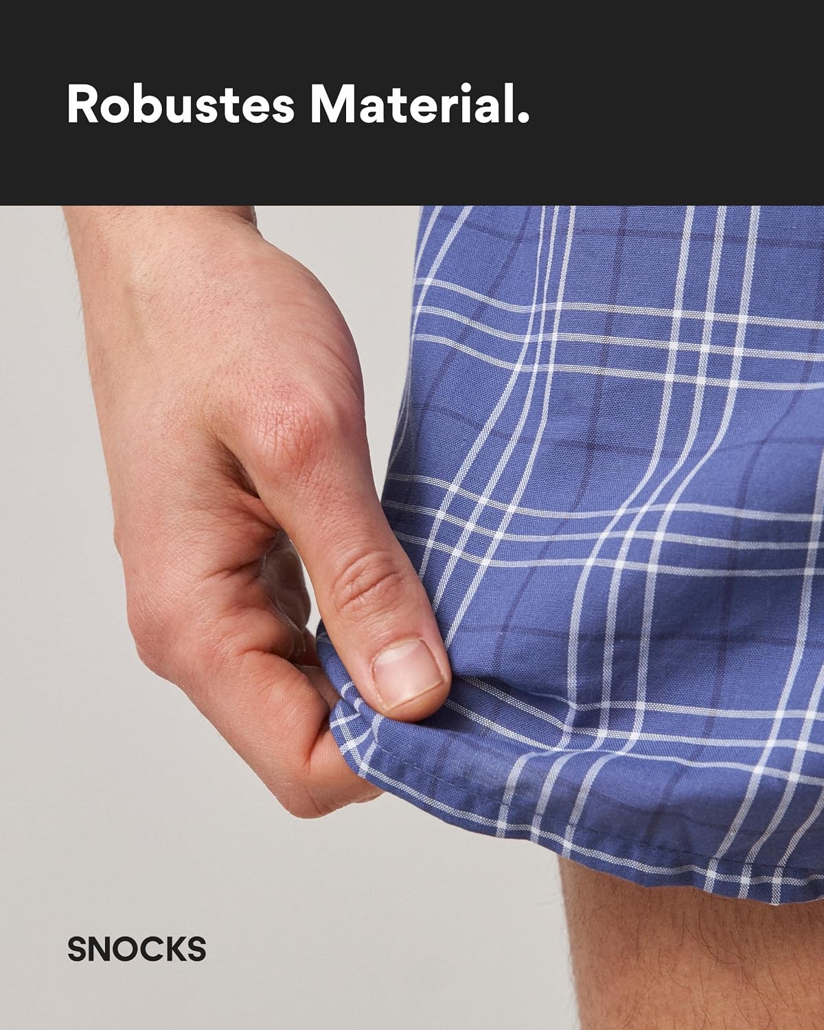 Detalle 2 de Snocks American Boxershorts Herren Bio-Baumwolle 3er-Pack