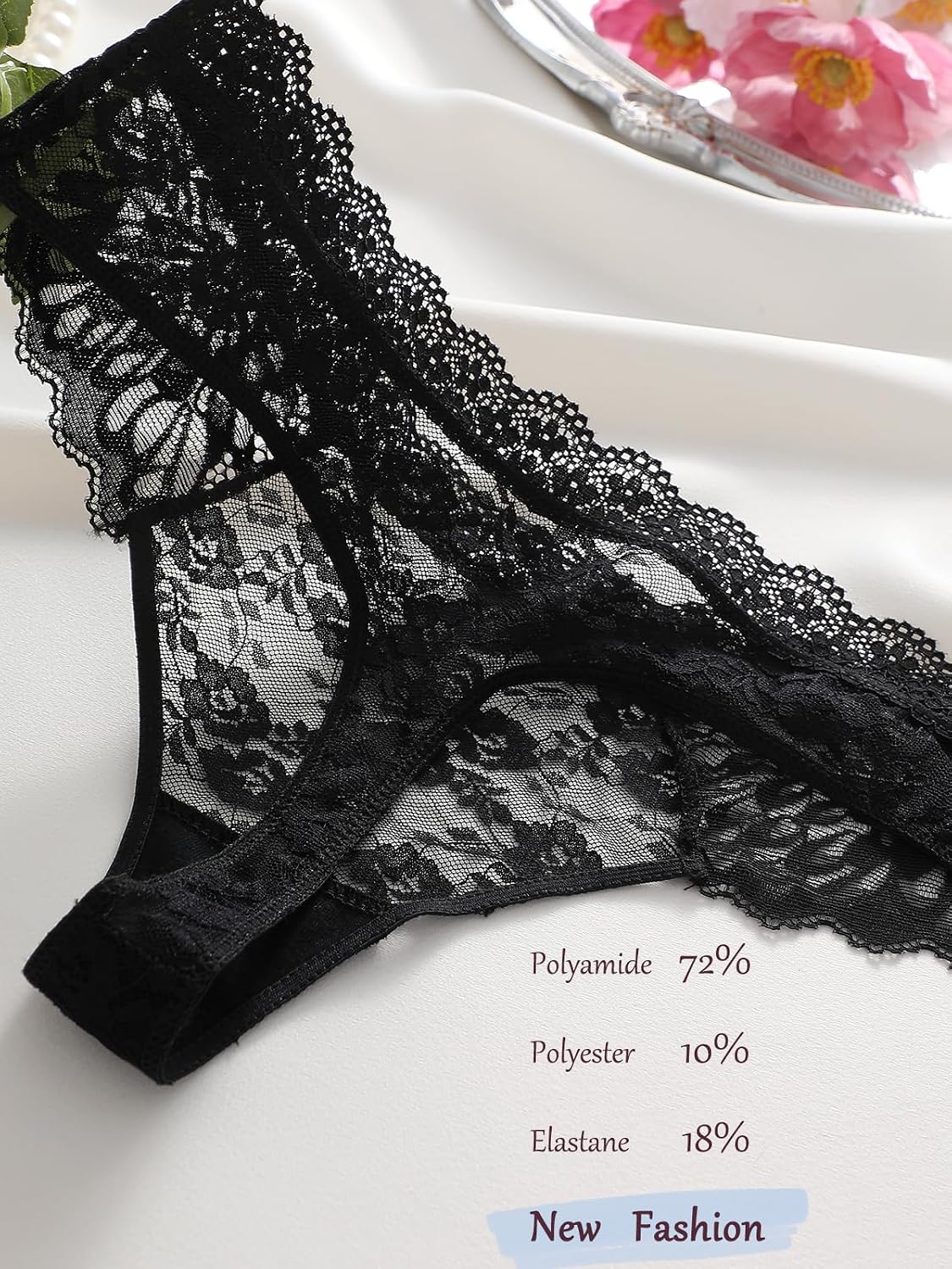 Detalle 2 de ALL OF SHE Strings dentelle, lot de 6