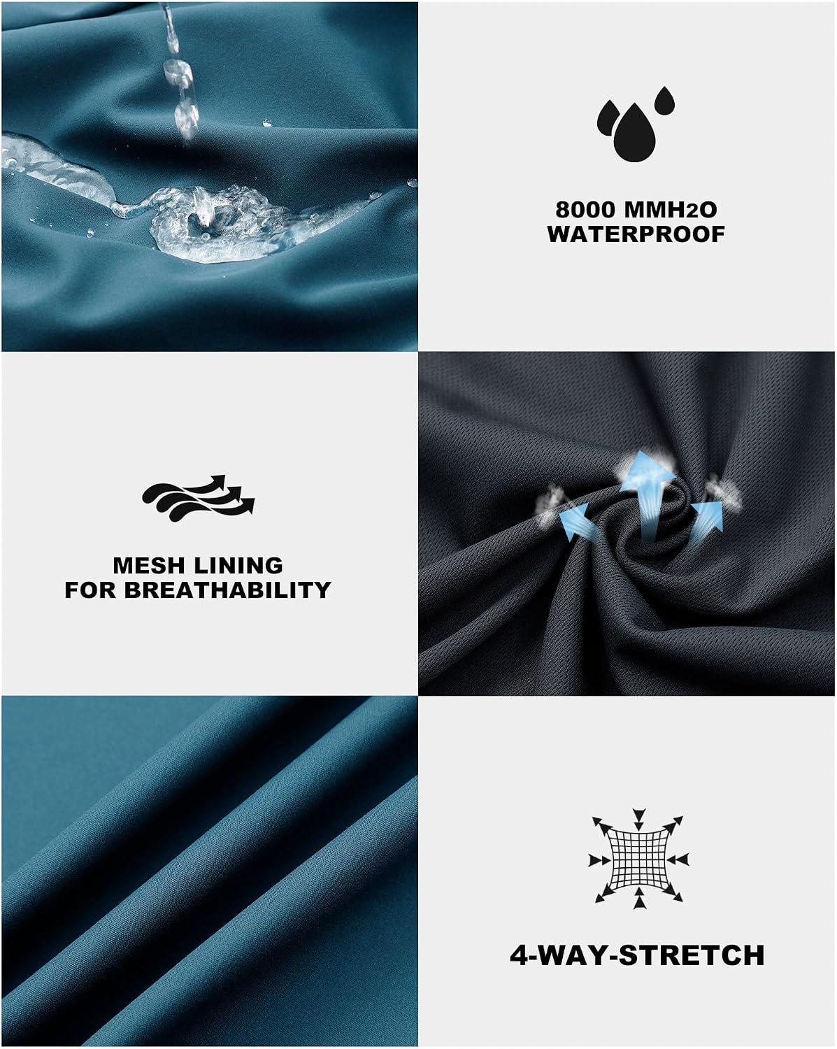 Detalle 2 de Outdoor Ventures Damen wasserdichte Softshelljacke mit Kapuze – winddicht und für Übergangszeit