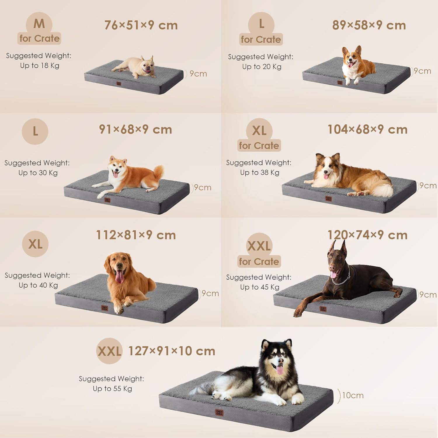 Detalle de EHEYCIGA Orthopedic Extra Large Dog Bed Mattress XL with Removable Washable Cover