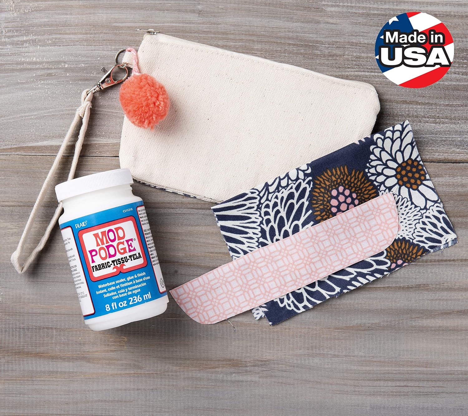 Detalle de Mod Podge Tissu Fini-8 Onces – Colle et vernis durable pour tissus (MOD PODGE)