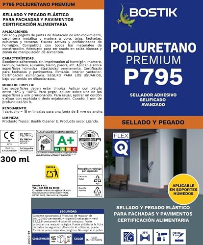 Detalle de Bostik P795 Masilla poliuretano 600 ml