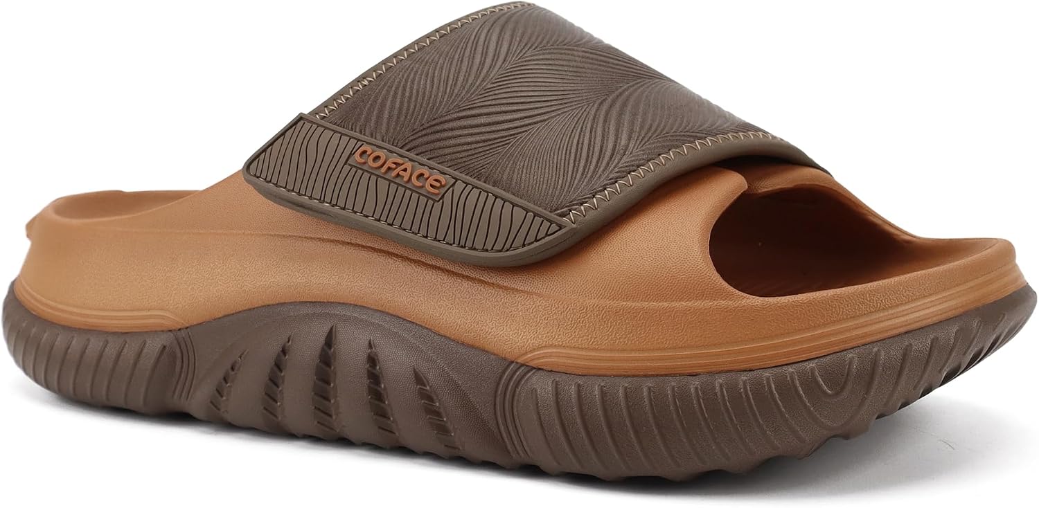 Detalle de COFACE Mens Recovery Sandals: Orthopedic Post-Workout Slides for Plantar Fasciitis Relief