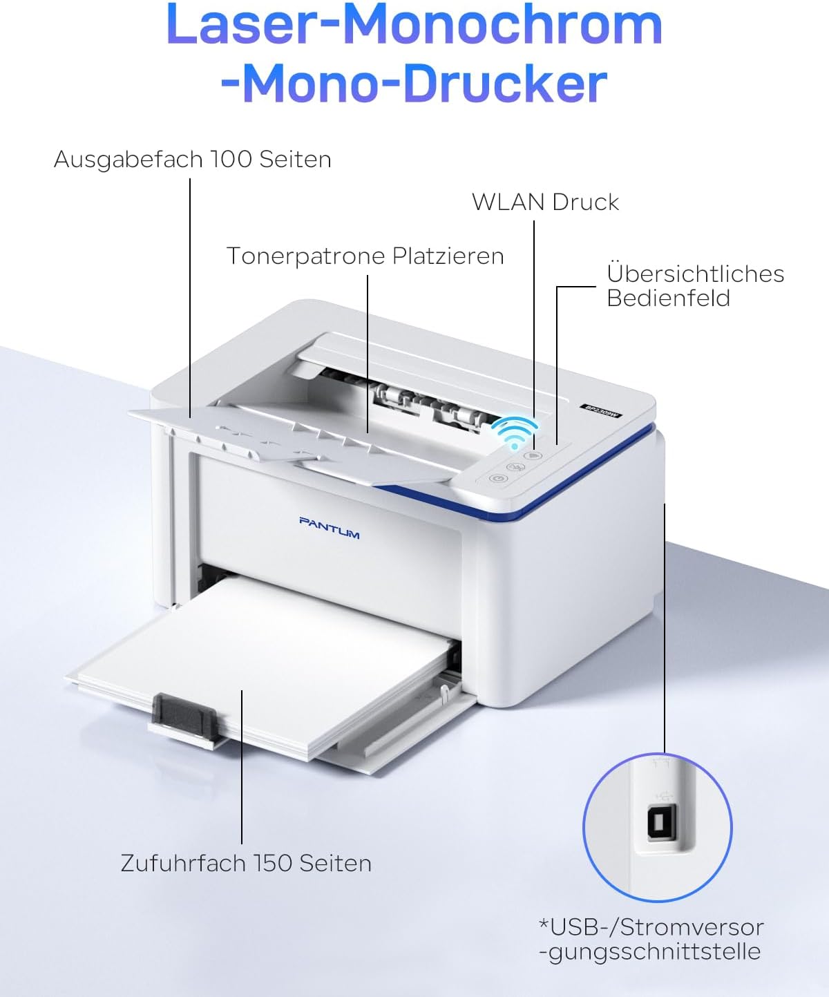 Thumbnail 4 de PANTUM BP2309W Laserdrucker 20 ppm für Zuhause und Büro