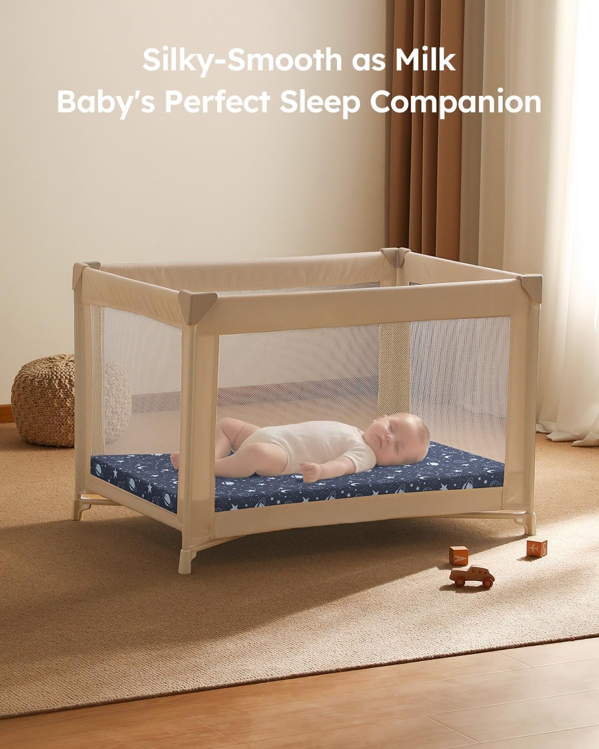 Thumbnail 4 de Unnivoll Travel Cot Sheets 95x65cm