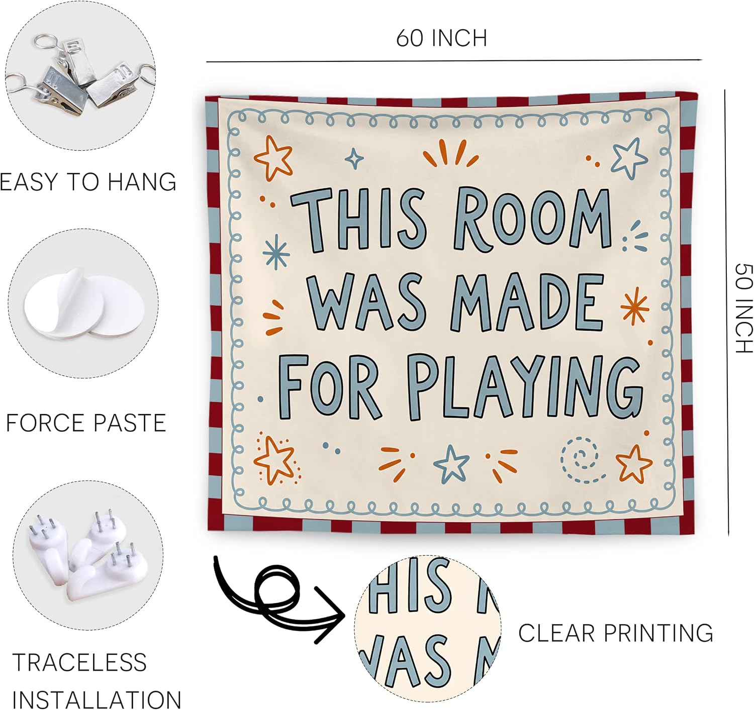Detalle 2 de WNAGT Kids Tapestry 50x60 Inch