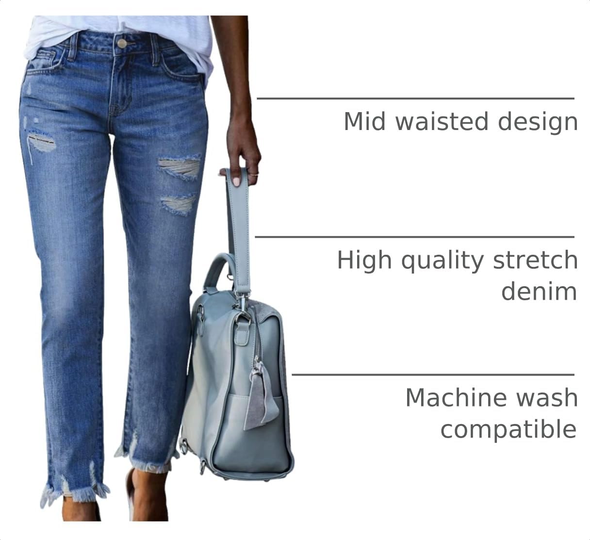 Detalle 2 de EVALESS High Waisted Tummy Control Jeans