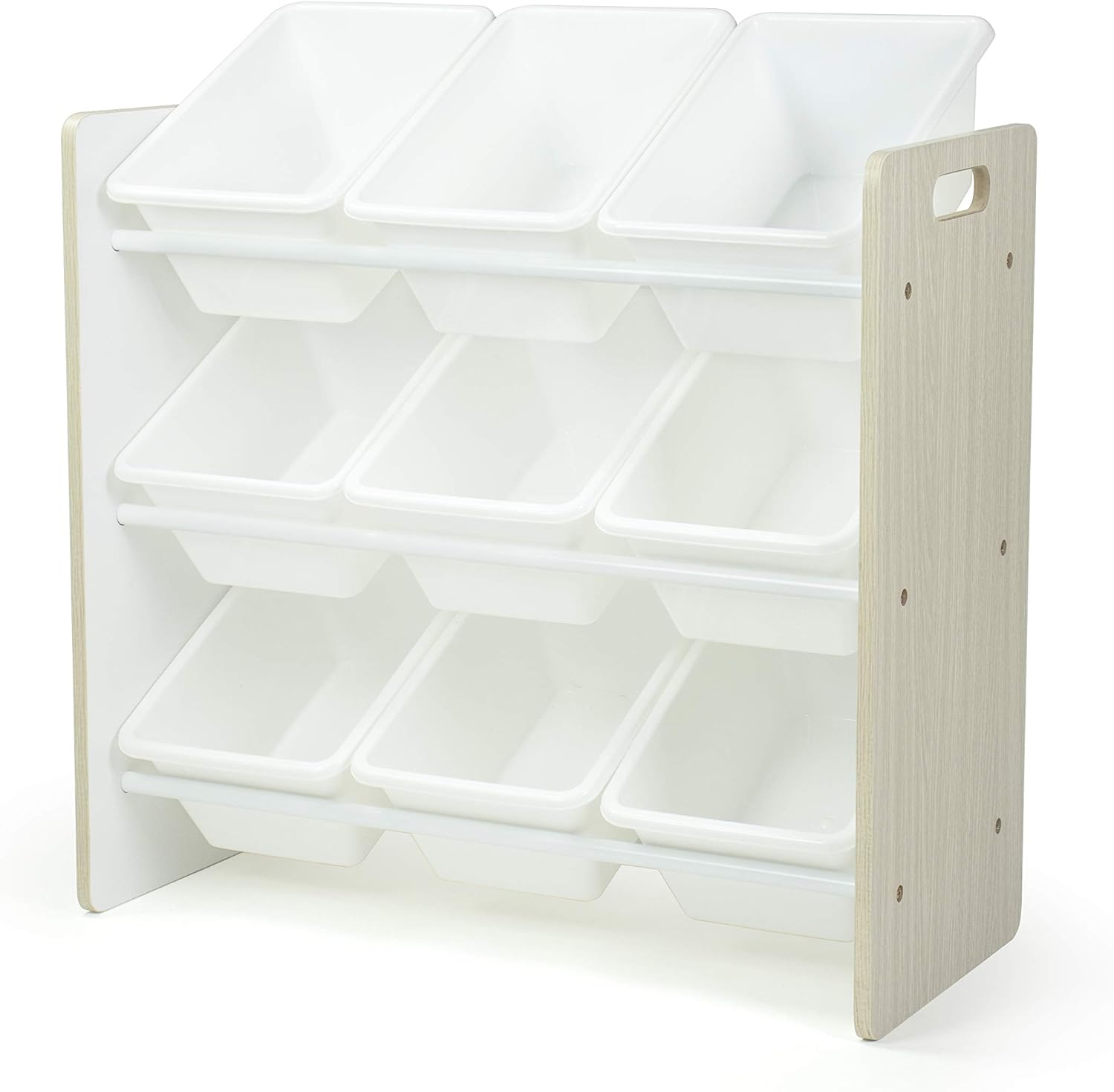 Thumbnail 2 de Humble Crew Wooden Toy Storage Organiser with 9 BPA-Free Bins (Sandwashed/White)