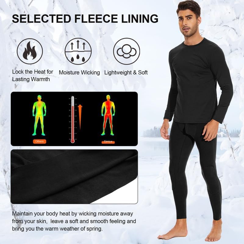 Thumbnail 2 de SIMIYA Men's Thermal Long Johns, 2-Pack Fleece-Lined Base Layer