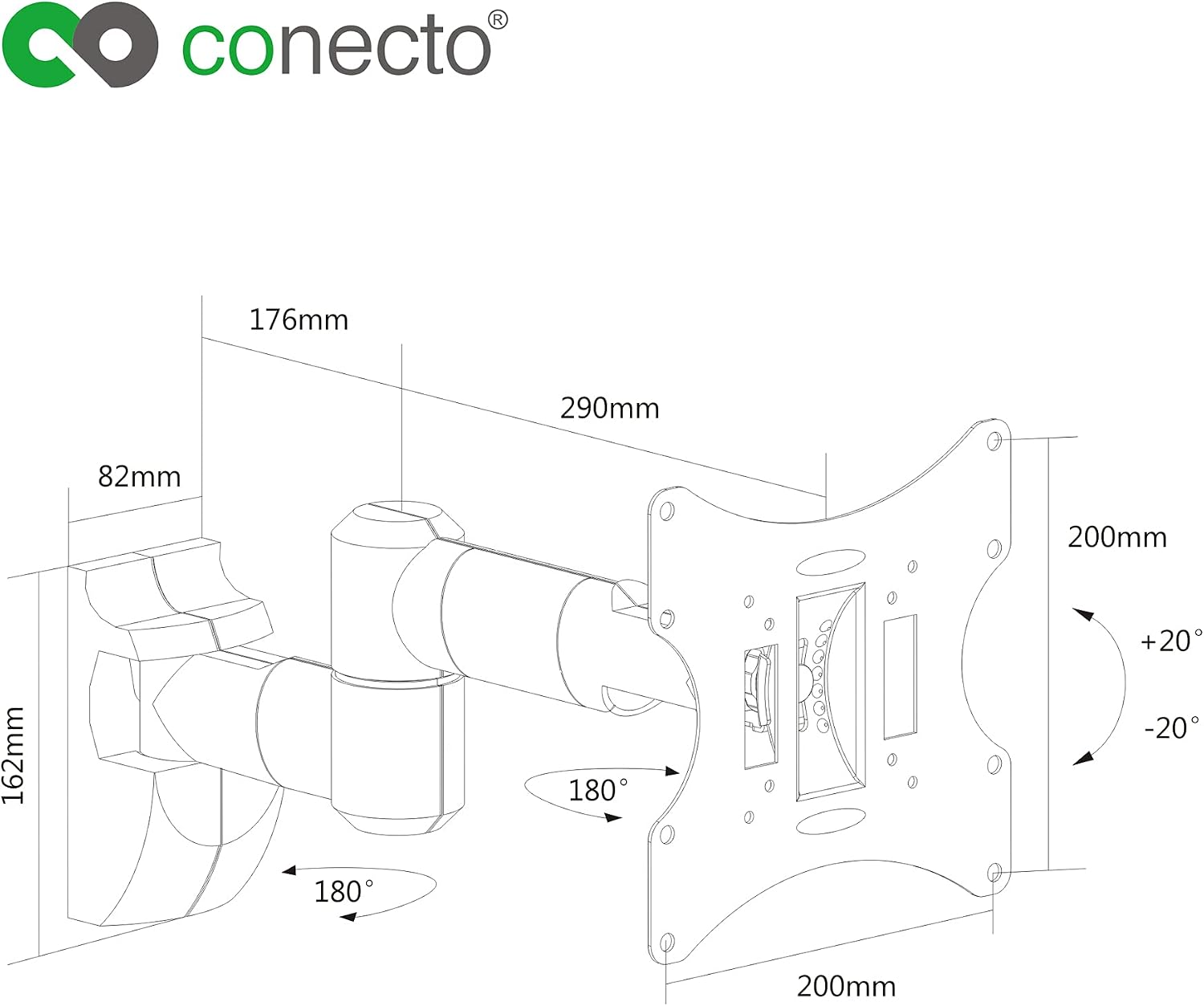 Detalle 2 de conecto SA-CC50252-V2 – uchwyt ścienny do TV i monitora, obrotowy i uchylny