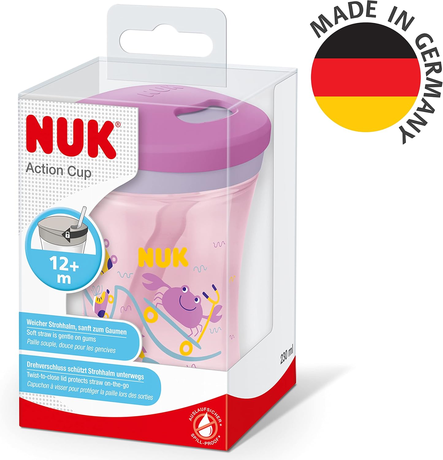 Thumbnail 6 de NUK Action Cup Taza Infantil con Pajita Blando, 230 ml 🦀
