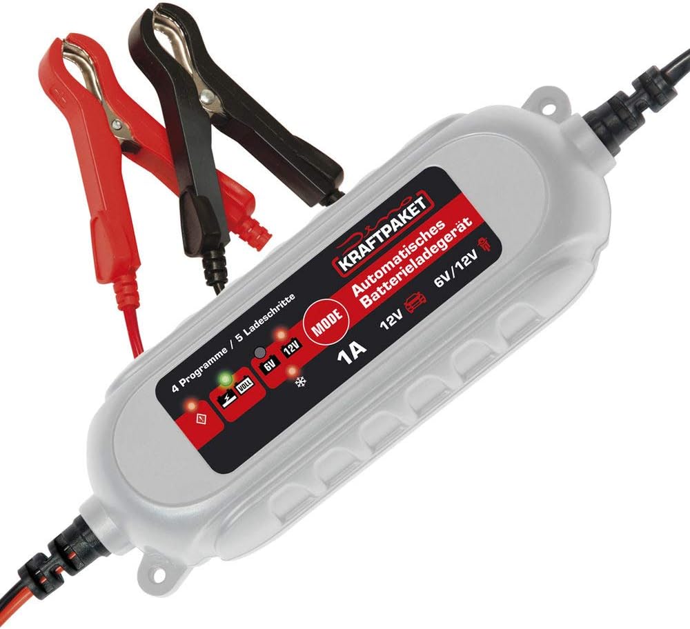 Detalle de Dino KRAFTPAKET 4A-6V/12V Intelligentes Batterieladegerät – Für Blei-Säure, GEL, Start/Stopp EFB, AGM | KFZ-Ladegerät für Auto, Motorrad, Kleintransporter, PKW, Boot