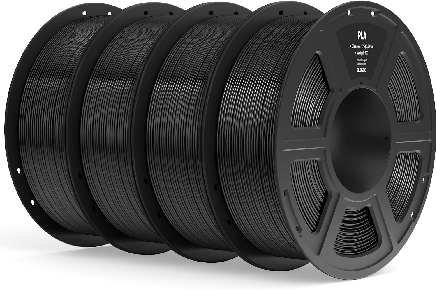 Detalle de ELEGOO PLA 1.75mm Black 4 kg filament for FDM printers ๐จ