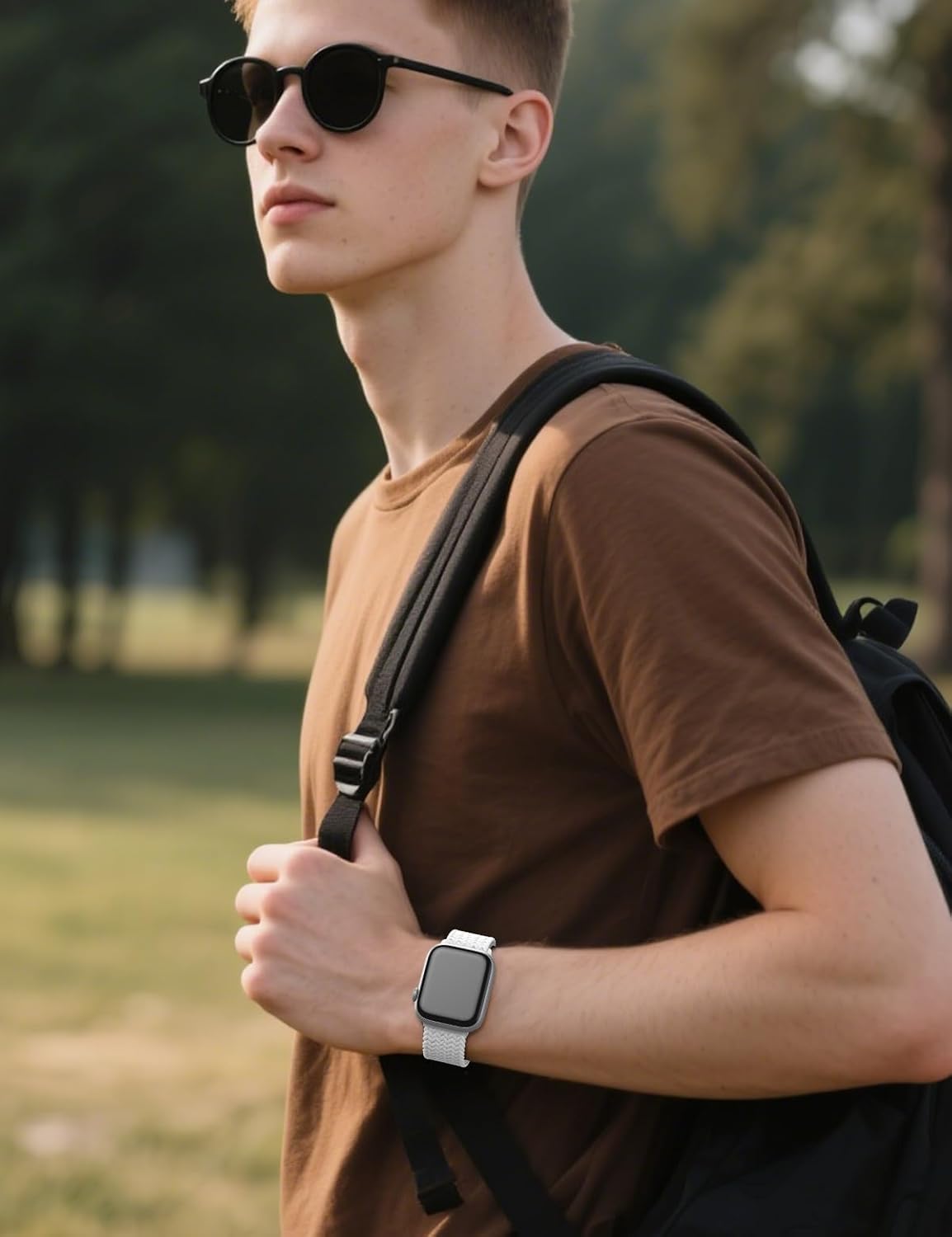 Thumbnail 6 de Braided Stretchy Band for Apple Watch by SuperNaNa — Nylon Solo Loop with Magnetic Clasp (38–49mm)
