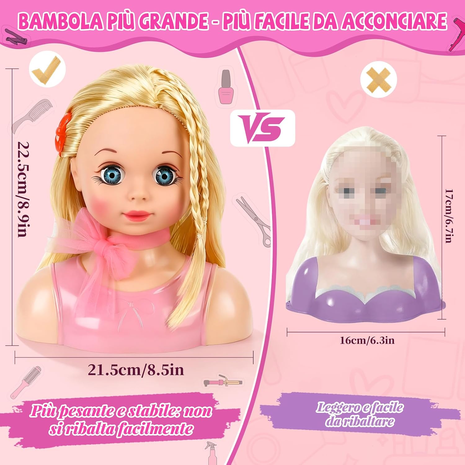 Thumbnail 4 de LumenVela Testa Bambola da Truccare per Bambine 4–8 anni 🪆