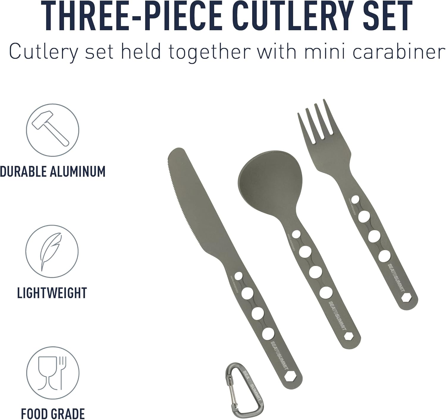 Thumbnail 1 de Sea to Summit Alphaset 3pc Cutlery Set gris anodisé