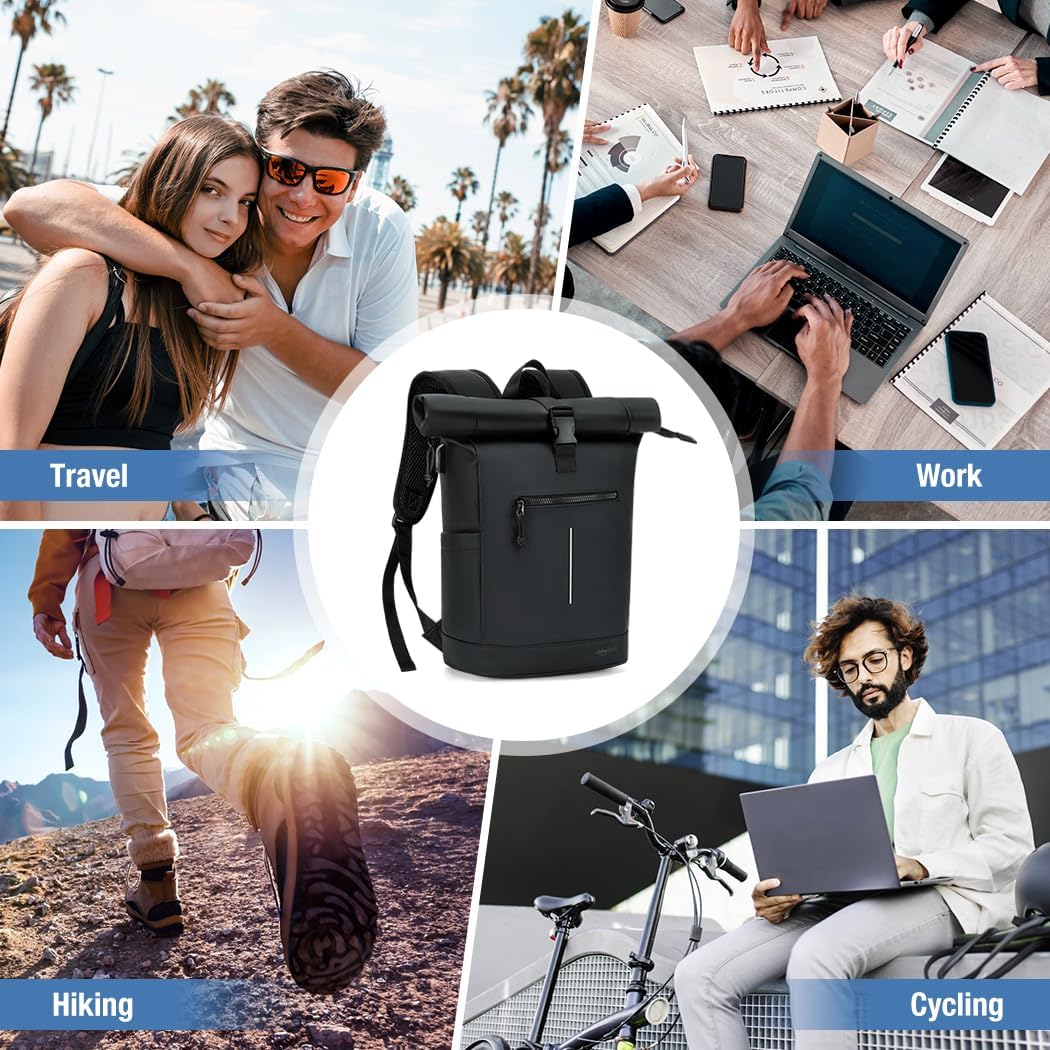 Thumbnail 6 de Lekeinchi Rolltop Rucksack 17 Zoll Laptop