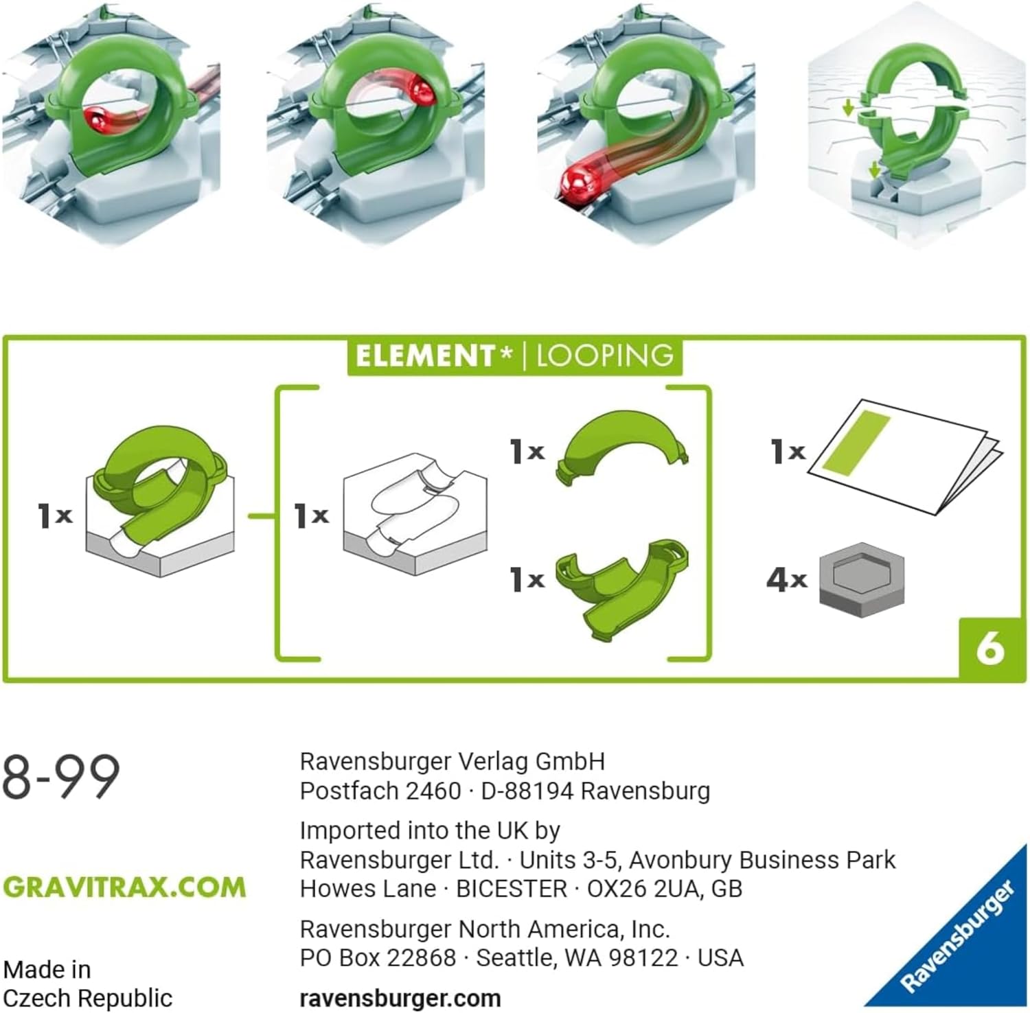Detalle 2 de Ravensburger Gravitrax Looping — circuito de 6 piezas 🧩