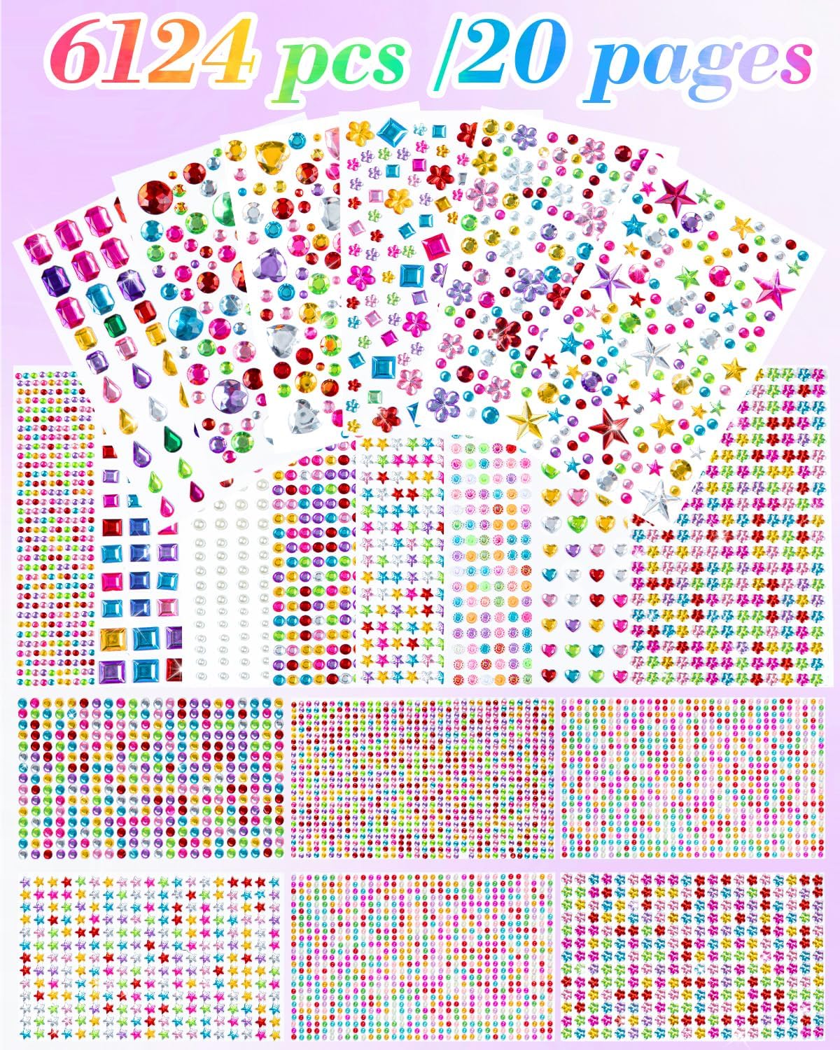 Thumbnail 2 de 6124Pcs Gem Stickers Self-Adhesive Gems 🎨