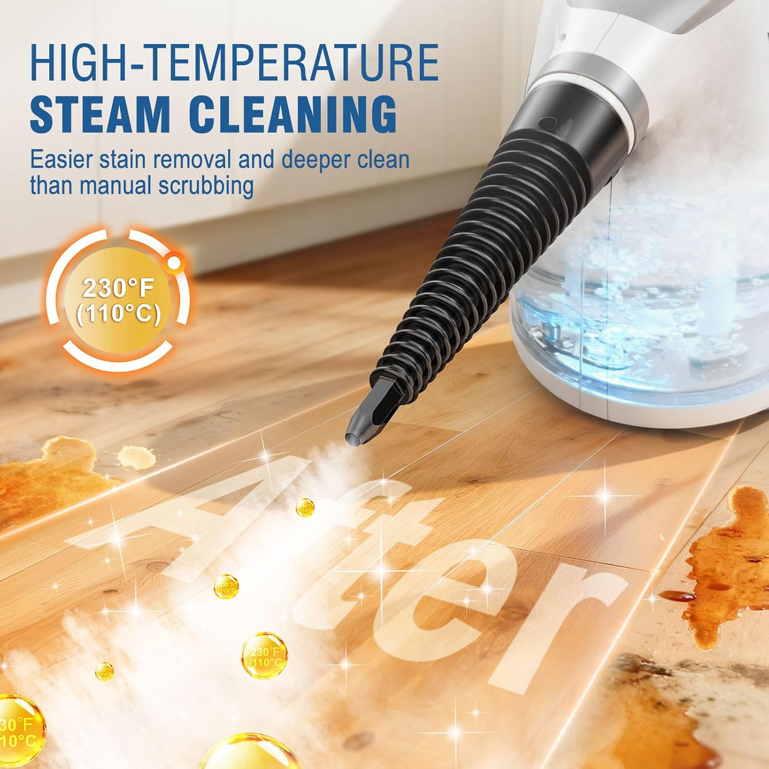 Thumbnail 1 de ASSCA Handheld Steam Cleaner 1050W: Portable, Chemical-Free Multi-Surface Cleaning