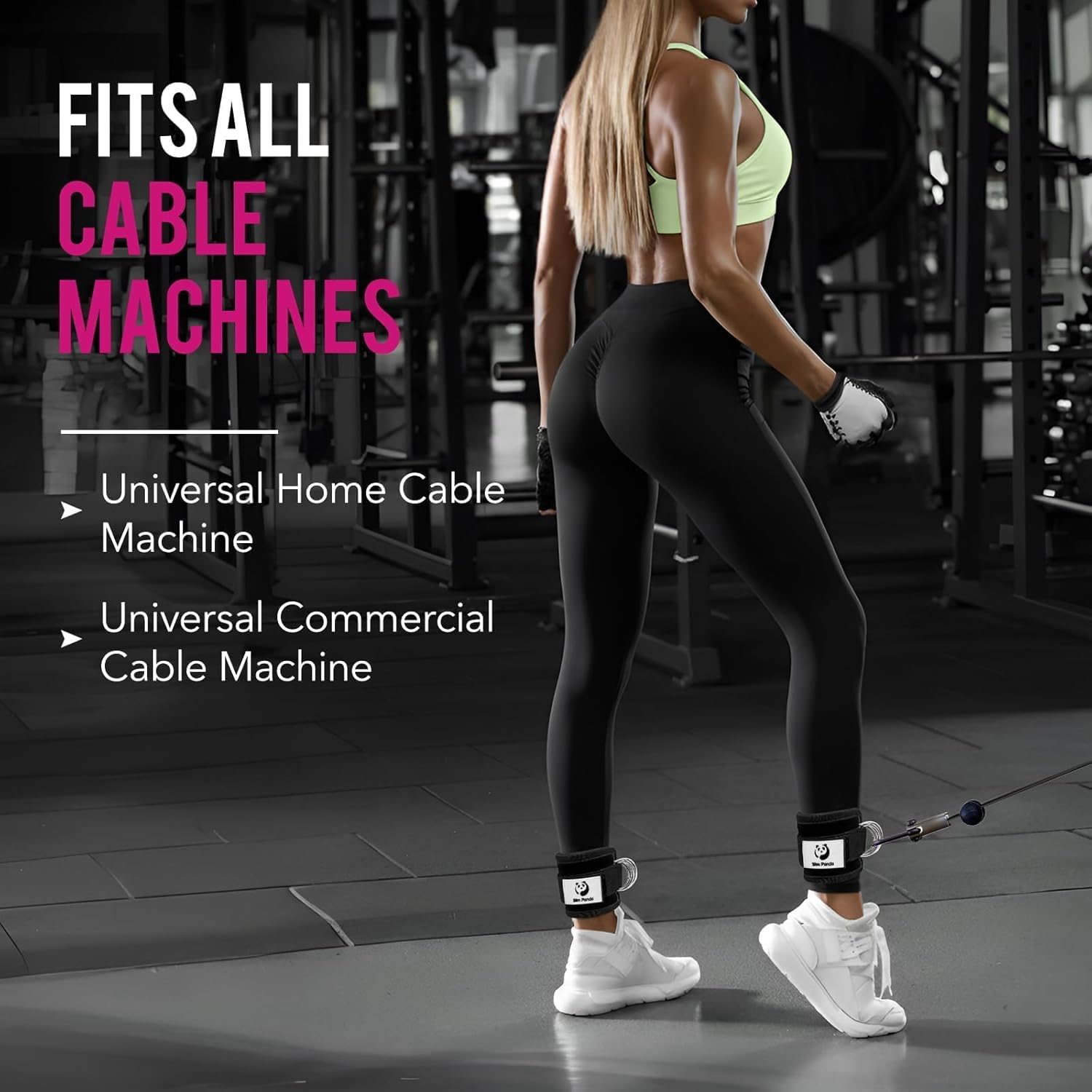 Thumbnail 4 de Slim Panda Sangle cheville musculation avec anille en D (neoprene) pour poulies et machines