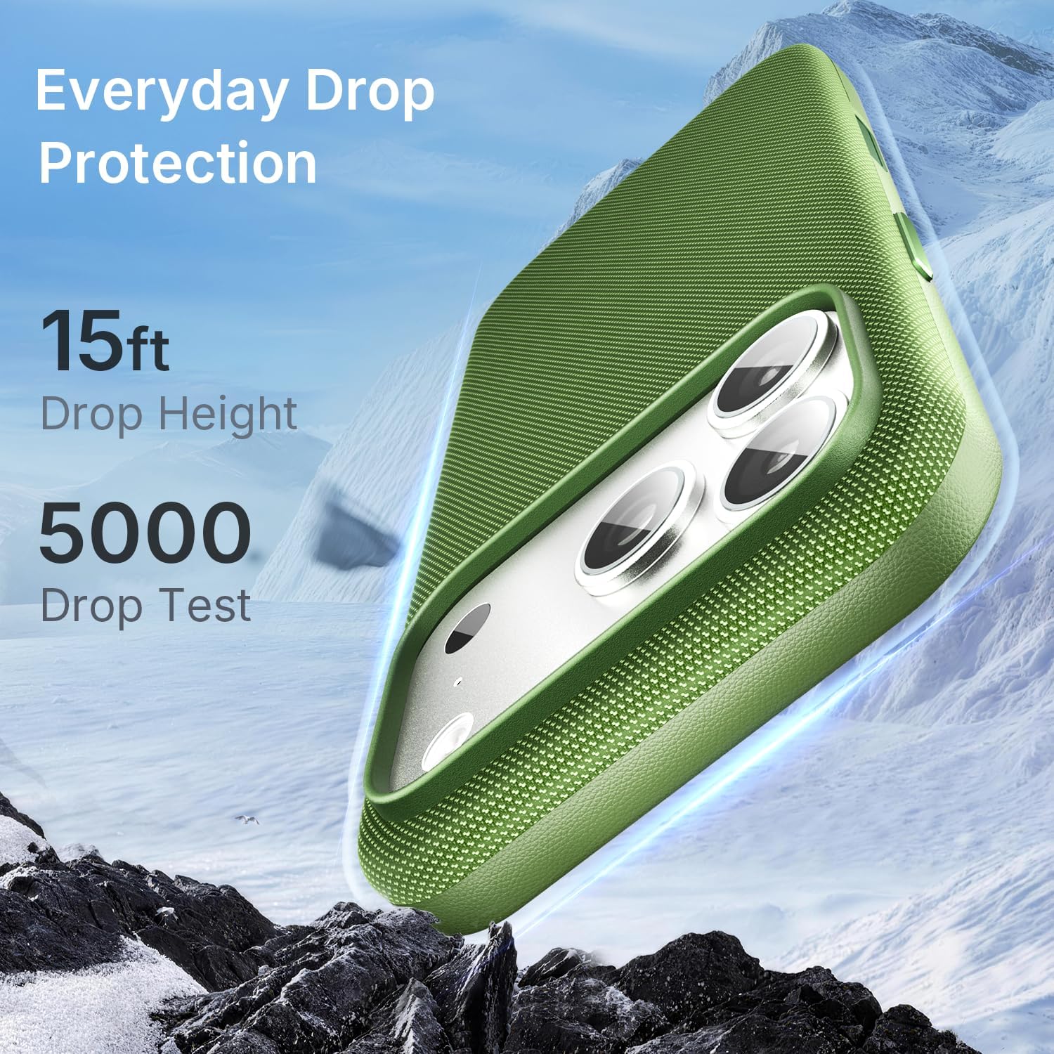 Thumbnail 2 de Mkeke Techwoven Green Case for iPhone 17 Pro Max (MagSafe + Camera Control Cover)