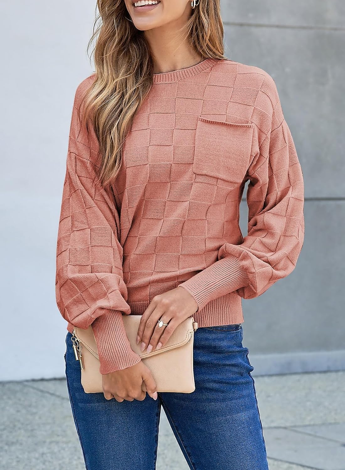 Detalle 2 de SHEWIN 2026 Casual Crewneck Knit Sweater Tops
