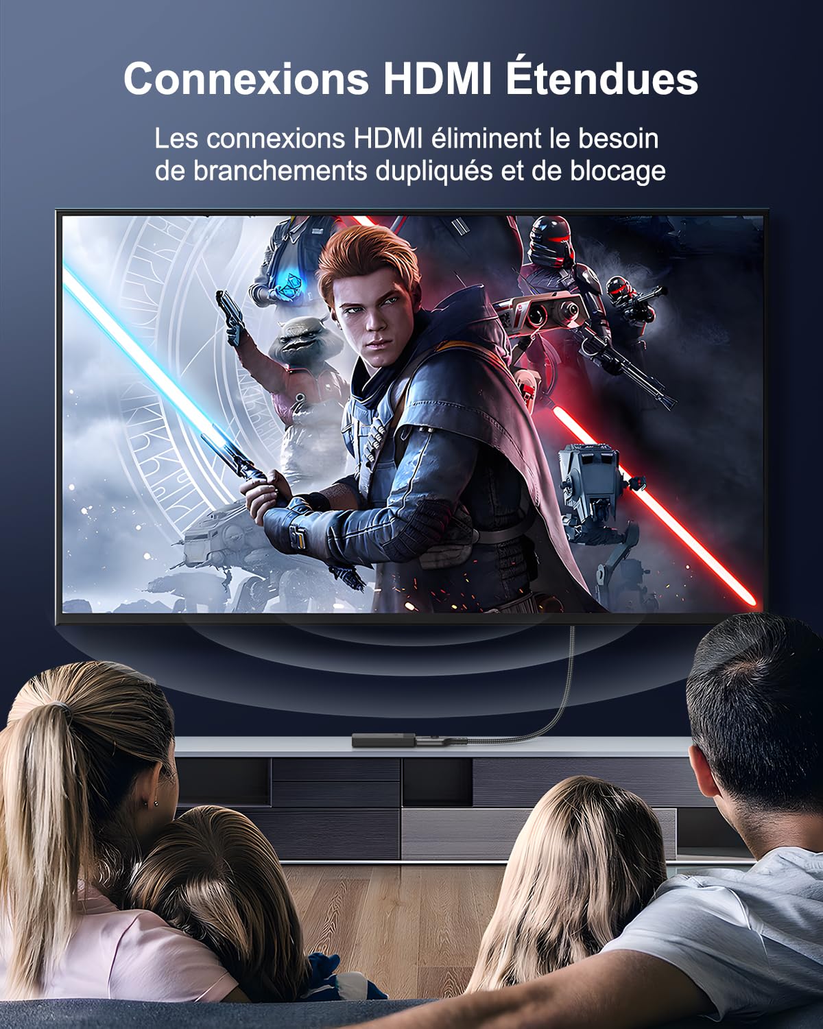 Thumbnail 5 de WSIANNG Câble Rallonge HDMI 2.1 1m – 8K/4K pour Gaming et Home Cinéma