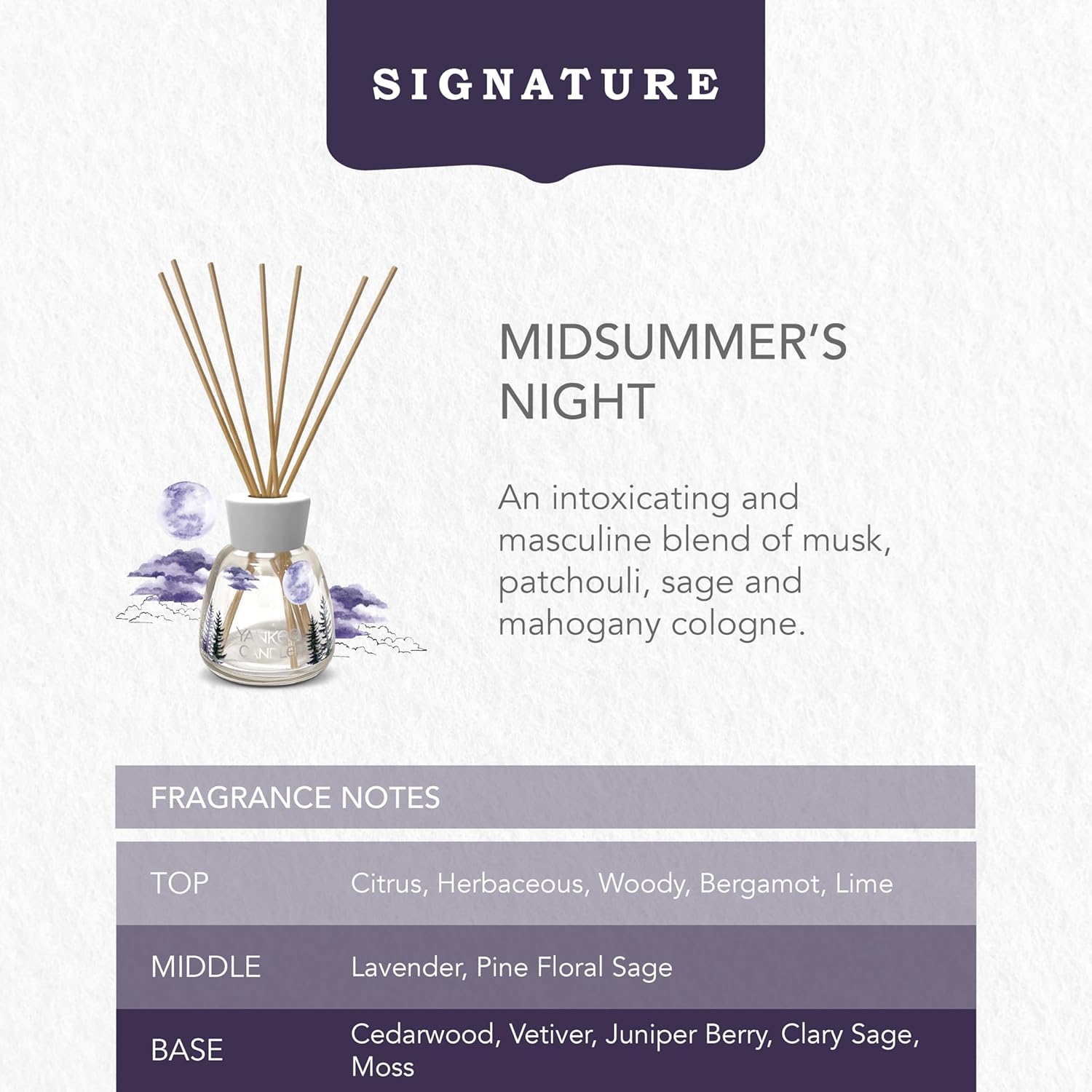 Detalle de Yankee Candle Signature brins diffuseur Midsummer's Night – 10 unités