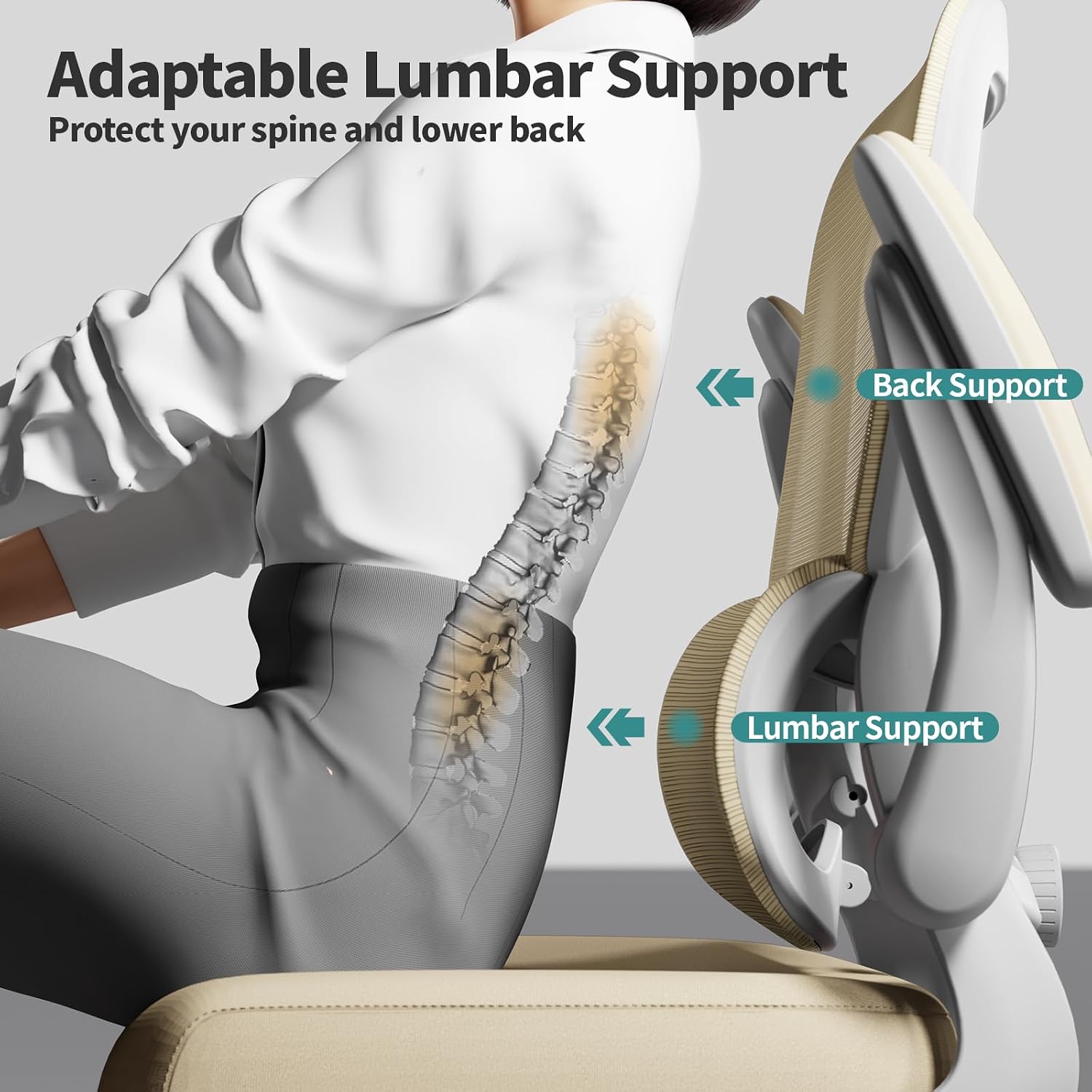 Thumbnail 5 de TRALT Office Chair Ergonomic Mesh Chair with Lumbar Support