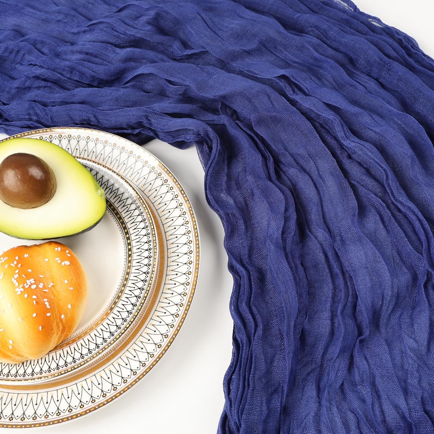 Thumbnail 4 de 12-Pack 10FT Royal Blue Cheesecloth Table Runner (120 Inch Long) for Weddings, Parties & Home Decor