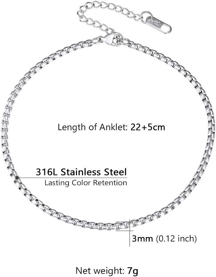 Thumbnail 5 de PROSTEEL Cavigliera a Catena Regolabile: Set Impilabili Estetica Unisex per l’Estate
