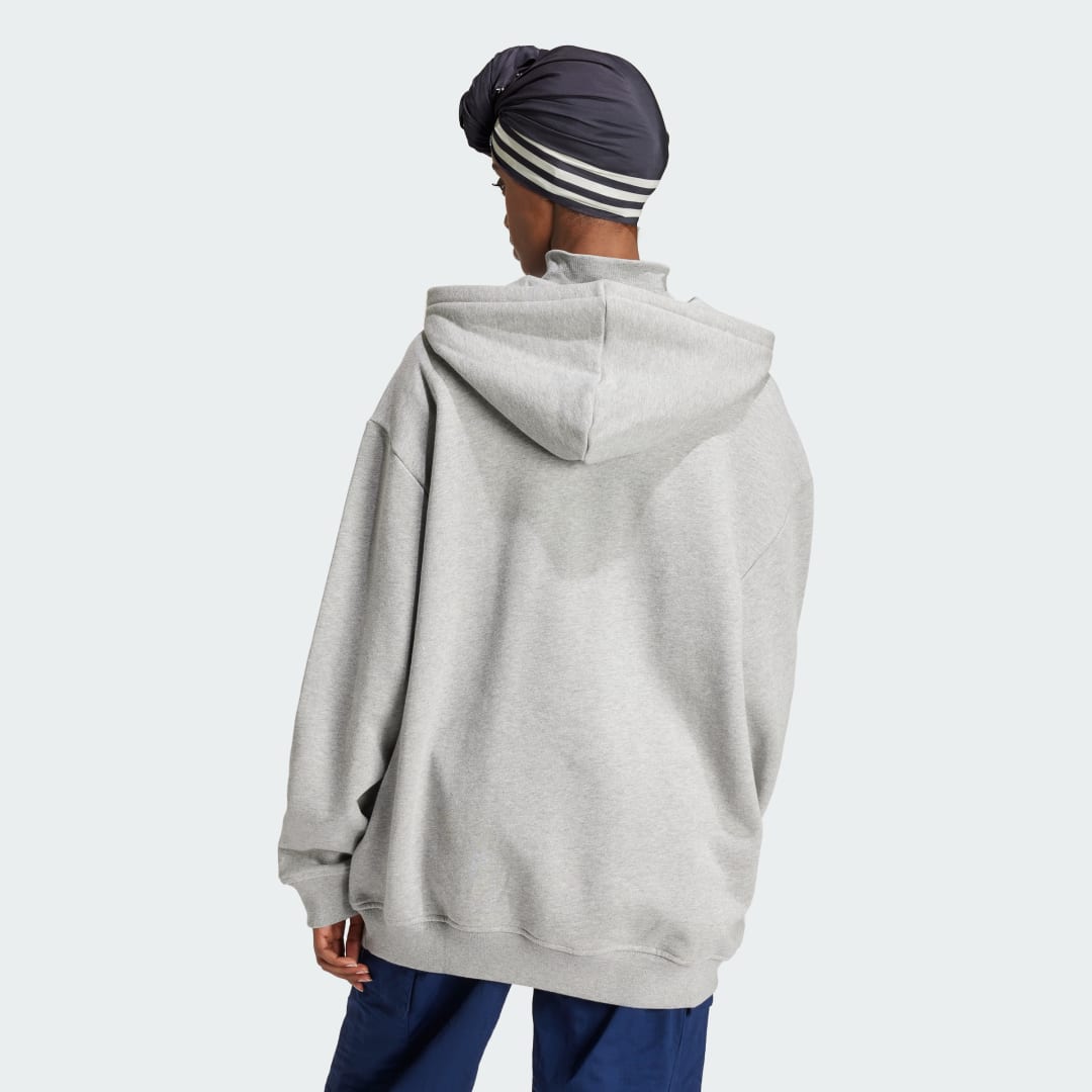 Detalle de Sudadera con capucha Essentials Loose French Terry de Adidas (gris)